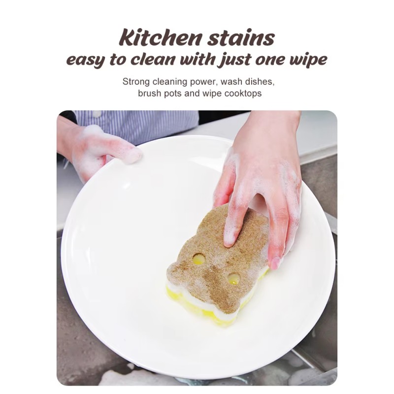 What are the characteristics of household scouring pad cleaning sponges?